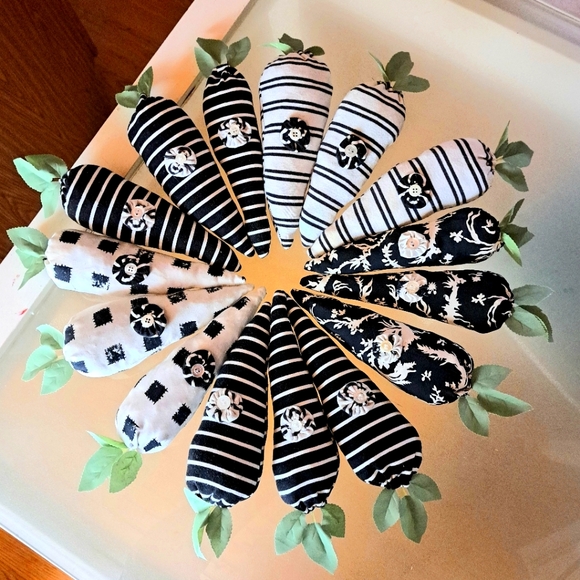 Other - 15 Black and White  Carrots 8" tall for kitchen or Easter decor